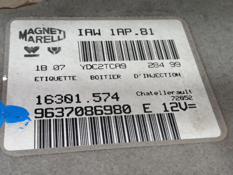 Recambio de centralita motor uce para peugeot 206 berlina xs referencia OEM IAM 9637086980 16301574 
