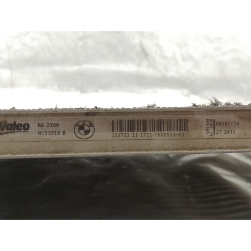 Recambio de radiador agua para bmw serie 1 lim. (f20) 116d referencia OEM IAM 760051101 M151515B RA2100