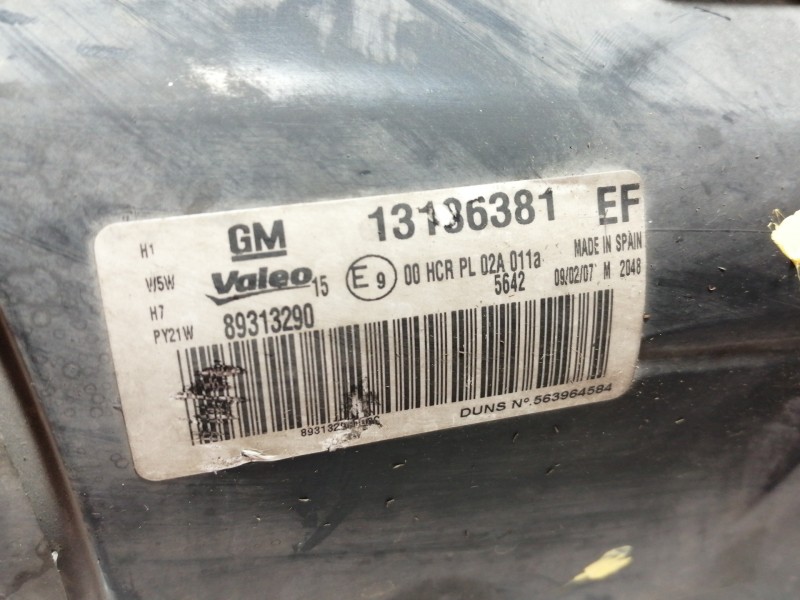 Recambio de faro izquierdo para opel corsa d cosmo referencia OEM IAM 89313290 13186381EF 