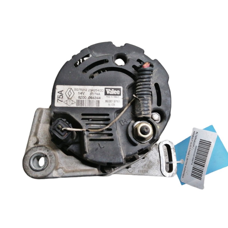 Recambio de alternador para renault clio ii fase ii (b/cb0) authentique referencia OEM IAM 8200064344 SG7S012 2542540D