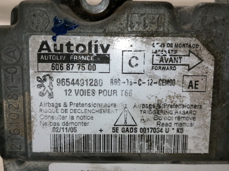 Recambio de centralita airbag para peugeot 307 cc (s2) básico referencia OEM IAM 216102810  
