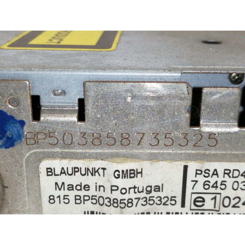 Recambio de sistema audio / radio cd para peugeot 307 cc (s2) básico referencia OEM IAM 7645038392  