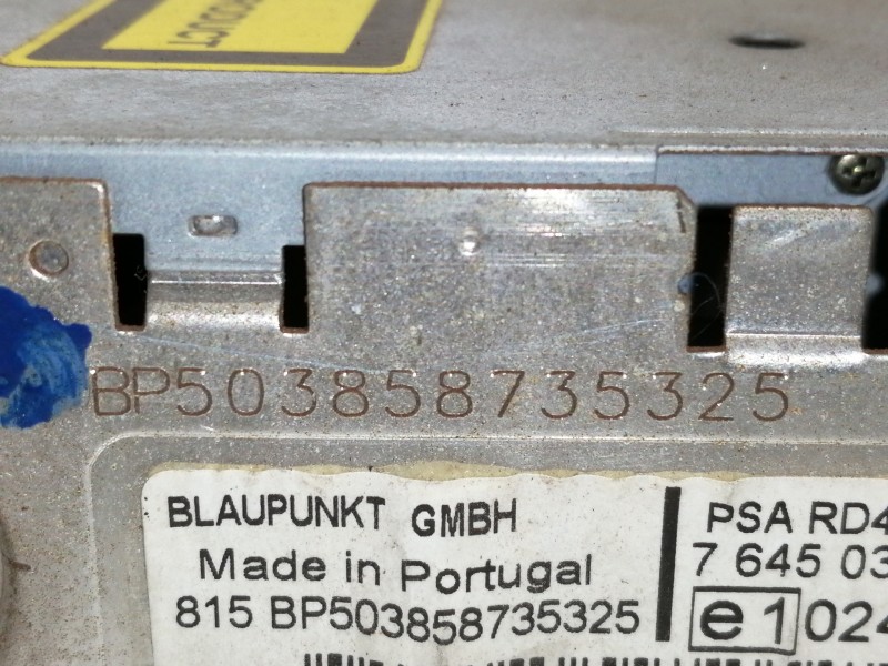 Recambio de sistema audio / radio cd para peugeot 307 cc (s2) básico referencia OEM IAM 7645038392  