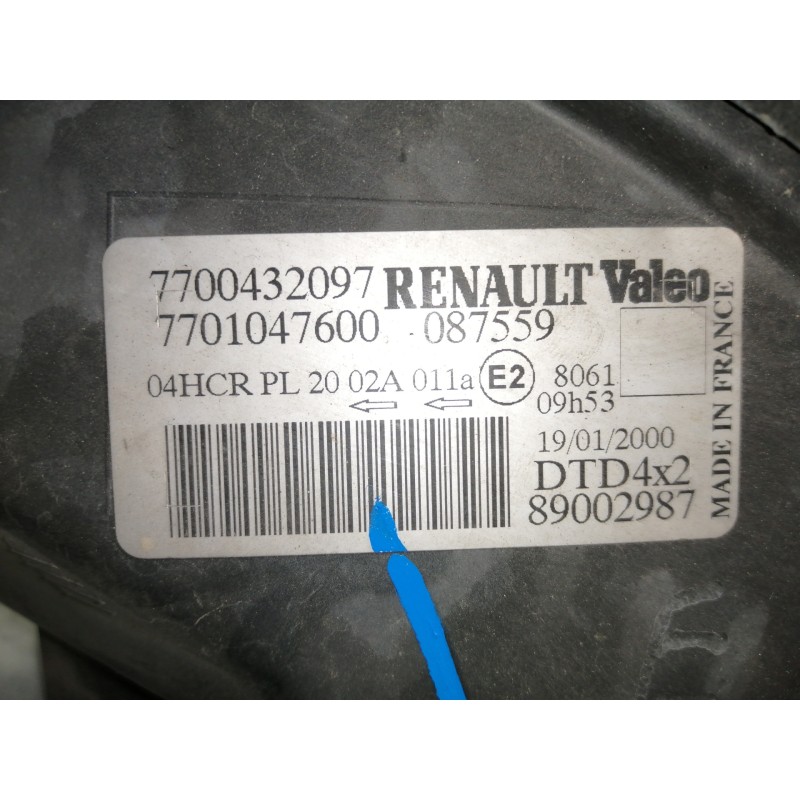 Recambio de faro derecho para renault scenic (ja..) 1.9 dti diesel referencia OEM IAM 7700432097 7701047600 89002987