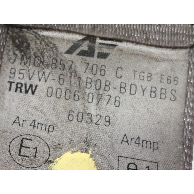 Recambio de cinturon seguridad delantero derecho para seat alhambra (7v8) se referencia OEM IAM 7M0857706C  5 PUERTAS