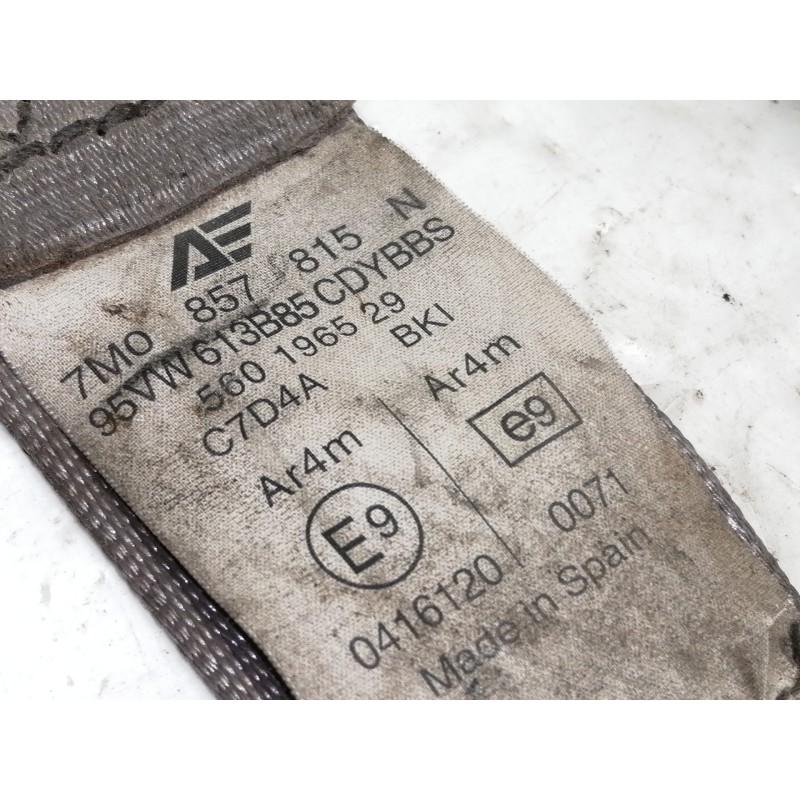 Recambio de cinturon seguridad trasero izquierdo para seat alhambra (7v8) se referencia OEM IAM 7M0857815 560196529 