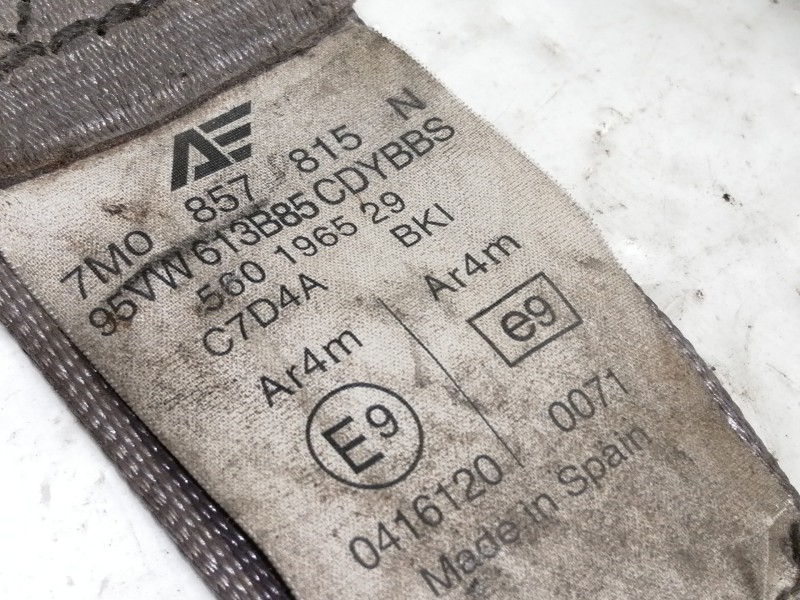 Recambio de cinturon seguridad trasero izquierdo para seat alhambra (7v8) se referencia OEM IAM 7M0857815 560196529 