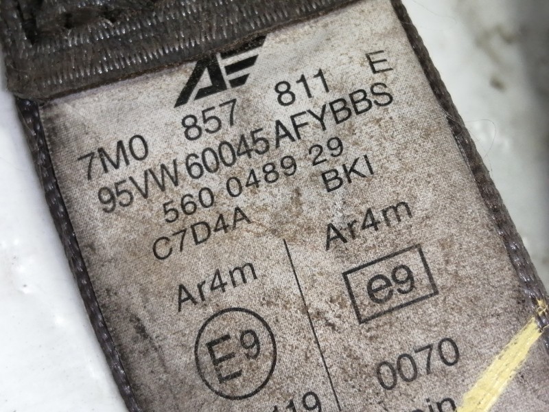 Recambio de cinturon seguridad trasero izquierdo para seat alhambra (7v8) se referencia OEM IAM 7M0857811E 7M0857811 5 PUERTAS