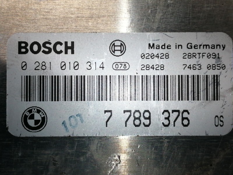 Recambio de centralita motor uce para bmw x5 (e53) 3.0d referencia OEM IAM 0281010314 7789376 / 74630850 28RTF091