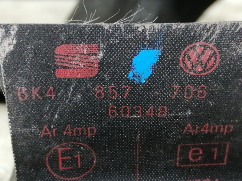 Recambio de cinturon seguridad delantero derecho para seat ibiza (6k1) 1.4 referencia OEM IAM 6K4857706 193857737 00024204 5 PUE