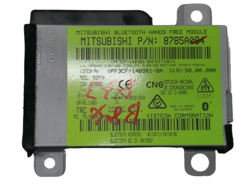 Recambio de modulo electronico para mitsubishi asx (ga0w) motion 2wd referencia OEM IAM 8785A084 VPF3CF14B901BA MDGMY10