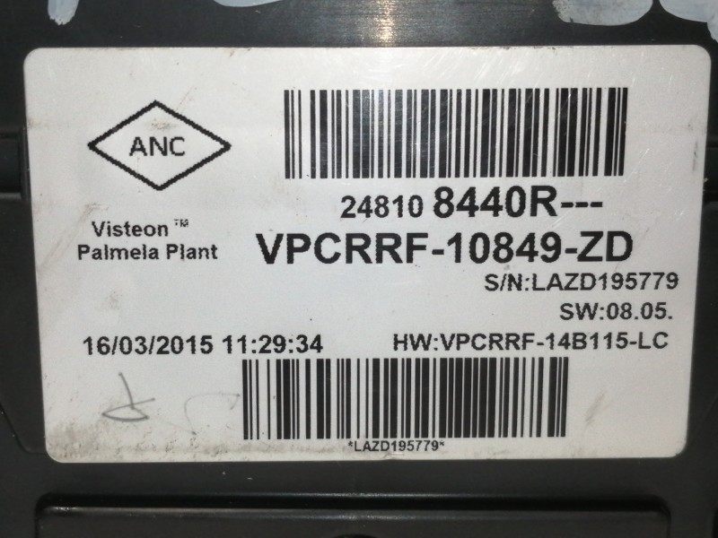 Recambio de cuadro instrumentos para renault clio iv business referencia OEM IAM 248108440R VPCRRF10849ZD 