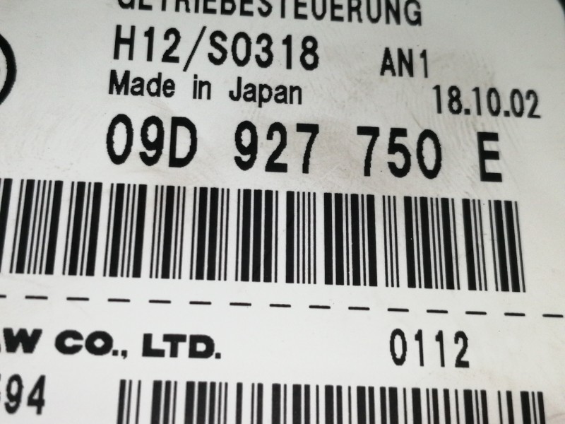 Recambio de centralita cambio automatico para volkswagen touareg (7la) tdi v10 referencia OEM IAM 09D927750E  