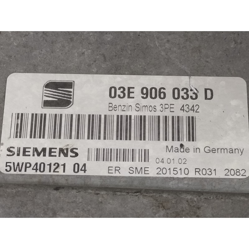 Recambio de centralita motor uce para seat ibiza (6l1) signo referencia OEM IAM 03E906033D SIEMENS 5WP4012104