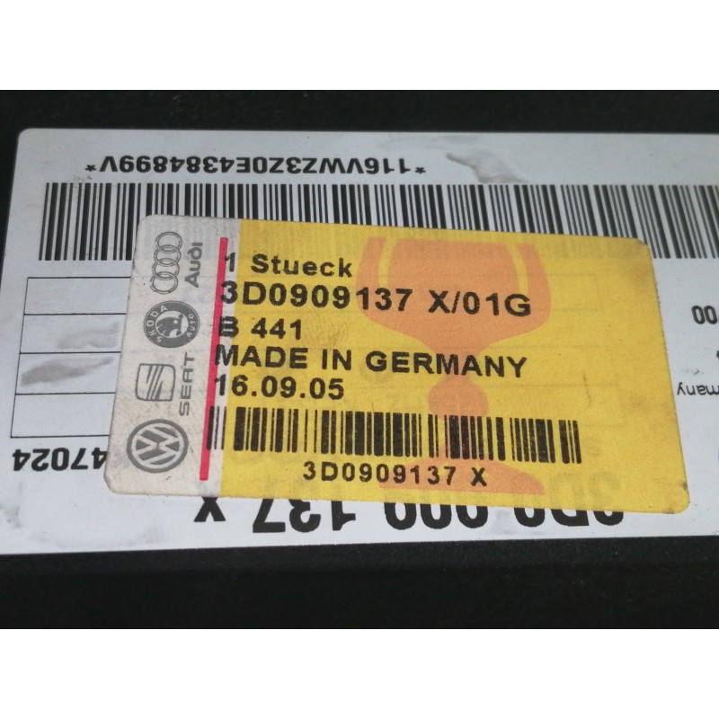 Recambio de centralita cierre para volkswagen touareg (7la) tdi v10 referencia OEM IAM 3D0909137 3D0909137X 