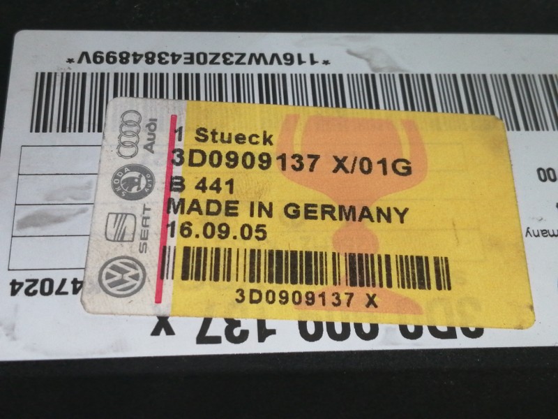 Recambio de centralita cierre para volkswagen touareg (7la) tdi v10 referencia OEM IAM 3D0909137 3D0909137X 