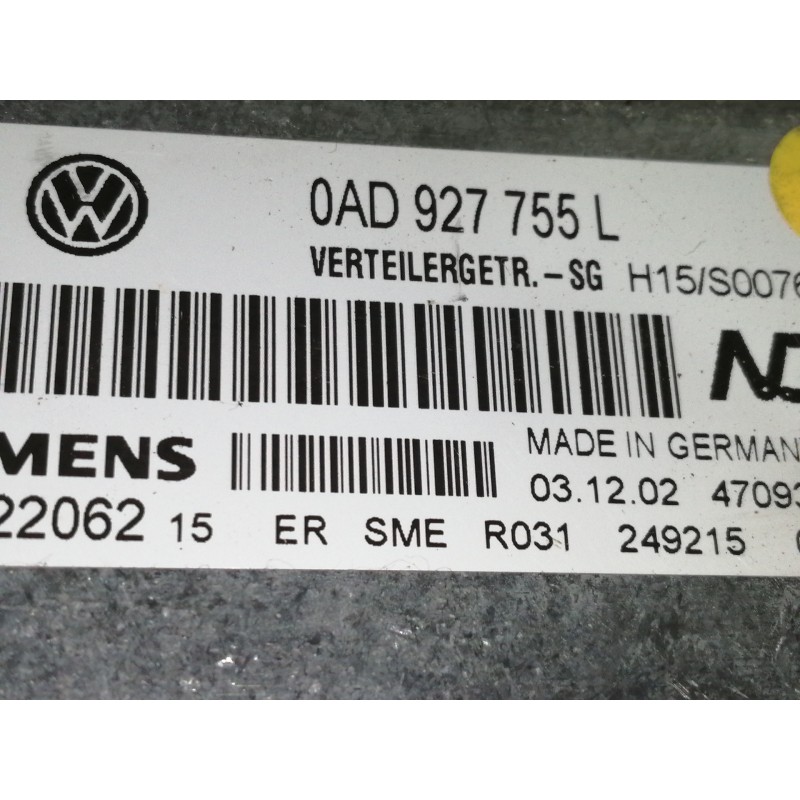 Recambio de centralita cambio automatico para volkswagen touareg (7la) tdi v10 referencia OEM IAM 0AD927755L  