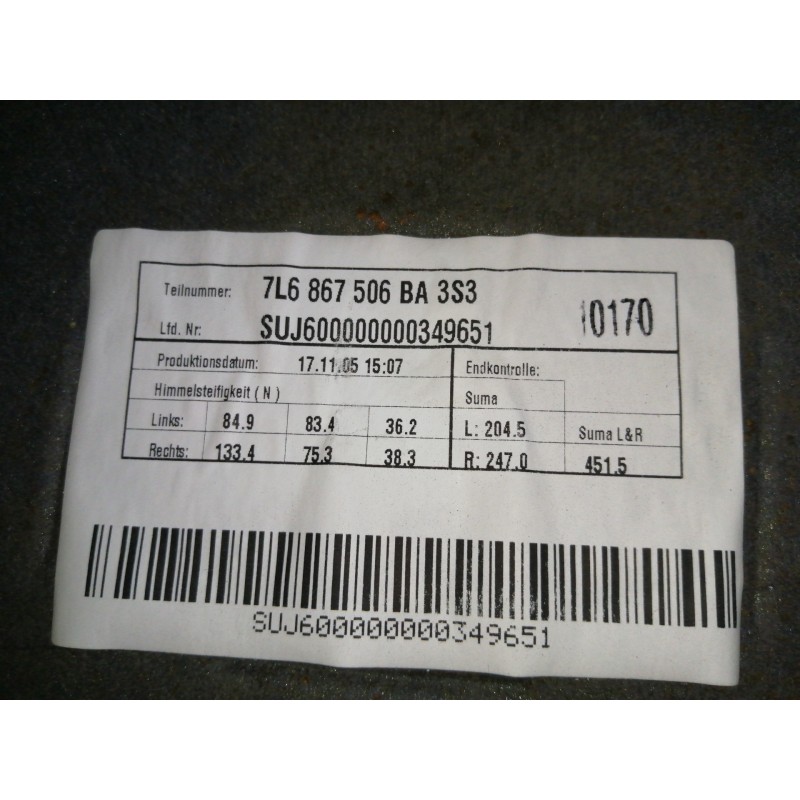 Recambio de techo interior para volkswagen touareg (7l6) v6 tdi referencia OEM IAM 7L6867500BJ  