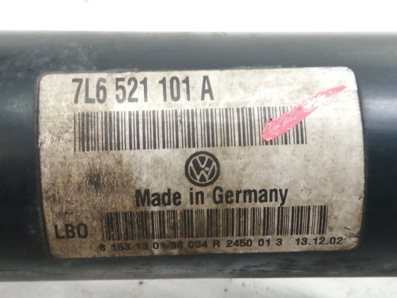 Recambio de transmision central delantera para volkswagen touareg (7la) tdi v10 referencia OEM IAM 7L6521101A  