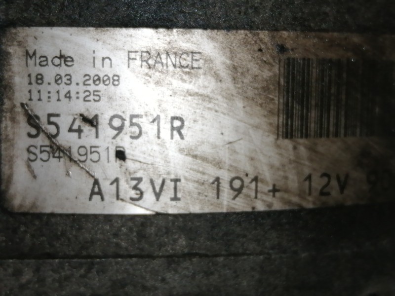 Recambio de alternador para citroën jumper caja cerrada (1) 27 m d ntz. 1000 referencia OEM IAM S541951R  