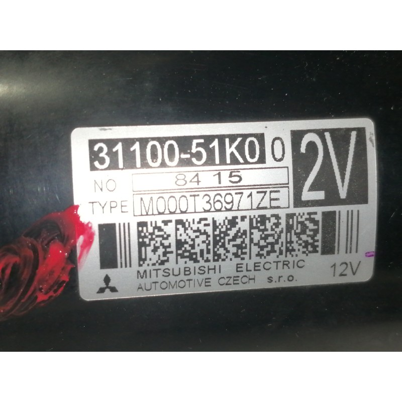 Recambio de motor arranque para opel agila b enjoy referencia OEM IAM 3110051K0  