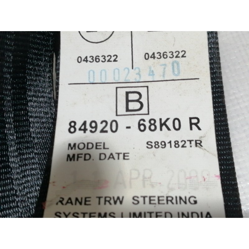 Recambio de cinturon seguridad delantero derecho para nissan pixo (uao) acenta referencia OEM IAM 8492068K0  