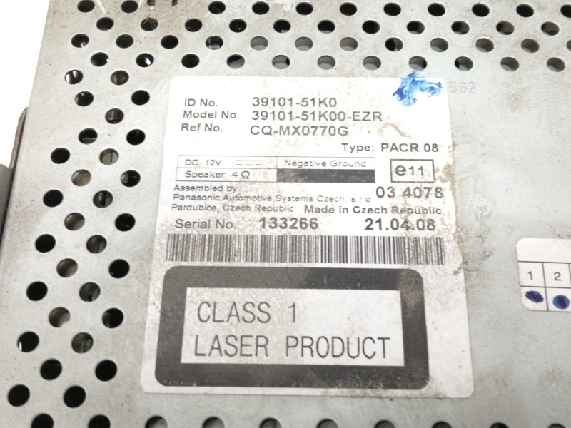 Recambio de sistema audio / radio cd para opel agila b enjoy referencia OEM IAM 3910151K0  