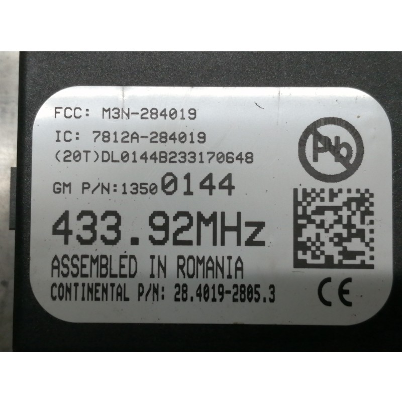 Recambio de modulo electronico para opel astra j lim. excellence referencia OEM IAM 13500144 28401928053 DL0144B233170648 7812A2