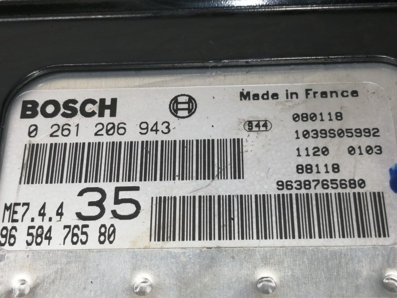 Recambio de centralita motor uce para peugeot 307 (s1) xs referencia OEM IAM 0261206943 9658476580 1039S05992