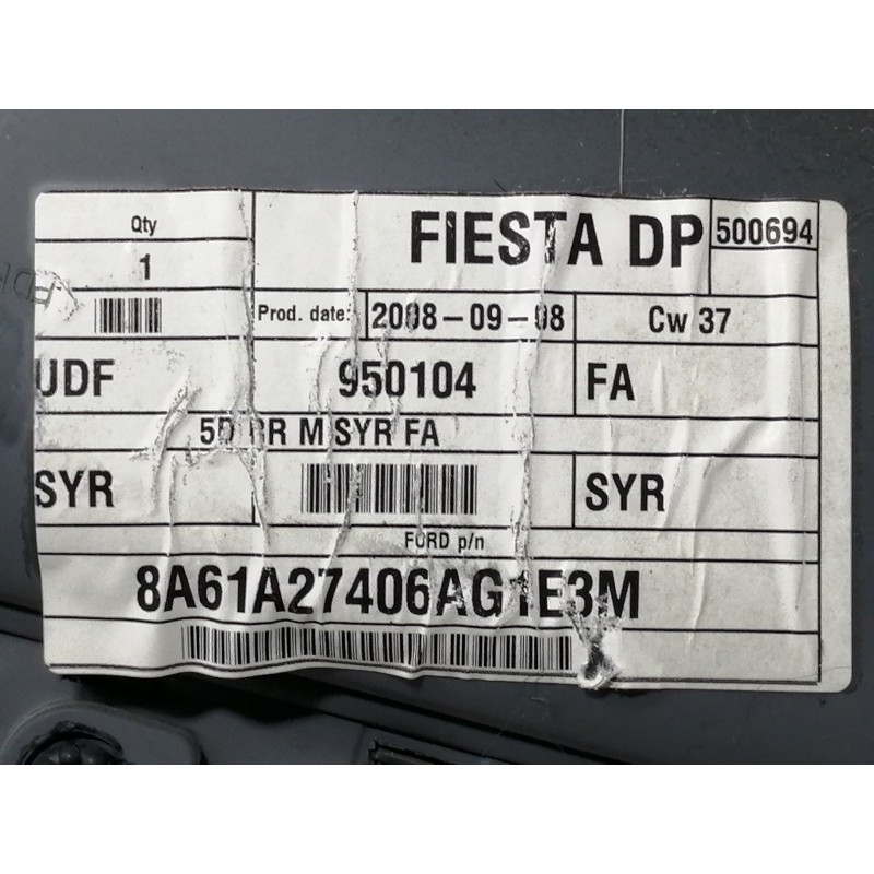 Recambio de guarnecido puerta trasera derecha para ford fiesta (cb1) ghia referencia OEM IAM 8A61A27406A 8A61A27406AG1E3M 
