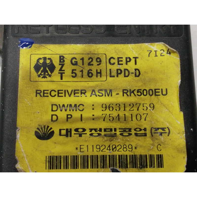Recambio de centralita inmovilizador para daewoo nubira berlina cdx referencia OEM IAM 96312759  