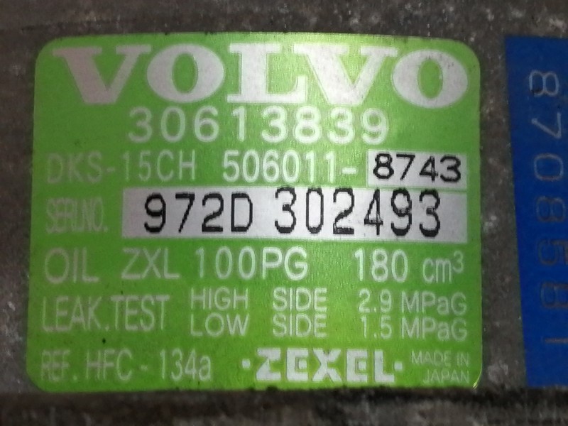 Recambio de compresor aire acondicionado para volvo s40 berlina 1.8 16v cat referencia OEM IAM 30613839  