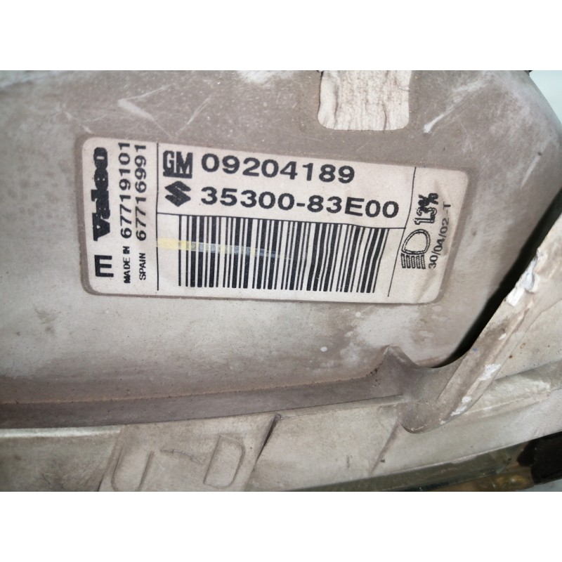 Recambio de faro izquierdo para opel agila básico referencia OEM IAM 09204189 3530083E00 / 67719101 67716991 / 89100197008SX / 8
