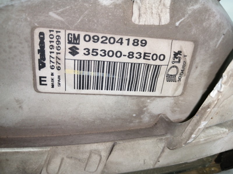 Recambio de faro izquierdo para opel agila básico referencia OEM IAM 09204189 3530083E00 / 67719101 67716991 / 89100197008SX / 8