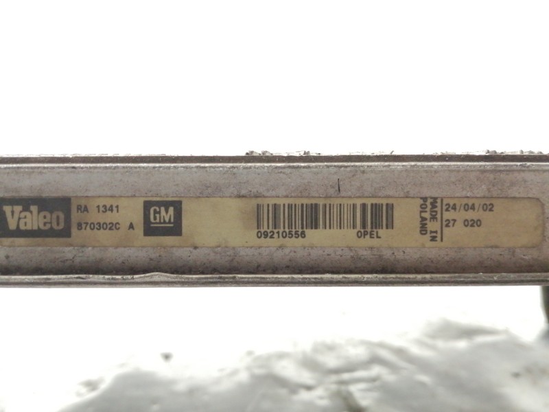 Recambio de radiador agua para opel agila básico referencia OEM IAM 09210556 870302C 