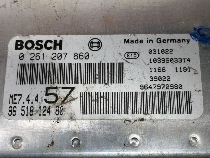 Recambio de centralita motor uce para citroën c3 pluriel 1.6 16v sensodrive referencia OEM IAM 0261207860  