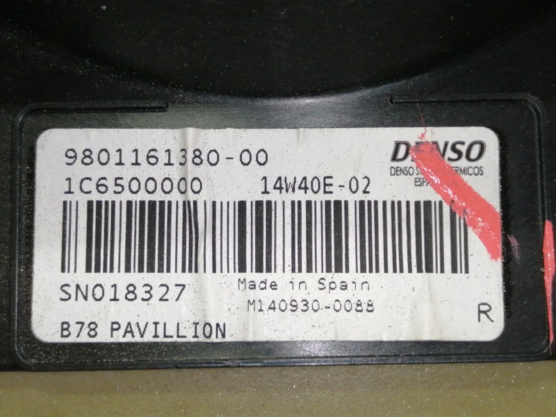 Recambio de ventilador calefaccion para citroën c4 grand picasso seduction referencia OEM IAM 9801161380  