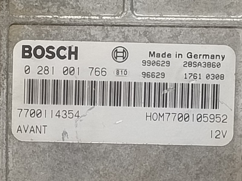 Recambio de centralita motor uce para renault laguna (b56) 1.9 dti rt referencia OEM IAM 0281001766  