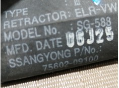 Recambio de cinturon seguridad trasero derecho para ssangyong kyron 200 xdi limited referencia OEM IAM 7560209100   2
