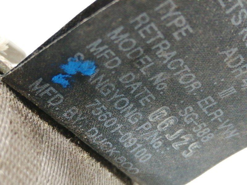 Recambio de cinturon seguridad trasero izquierdo para ssangyong kyron 200 xdi limited referencia OEM IAM 7560109100  