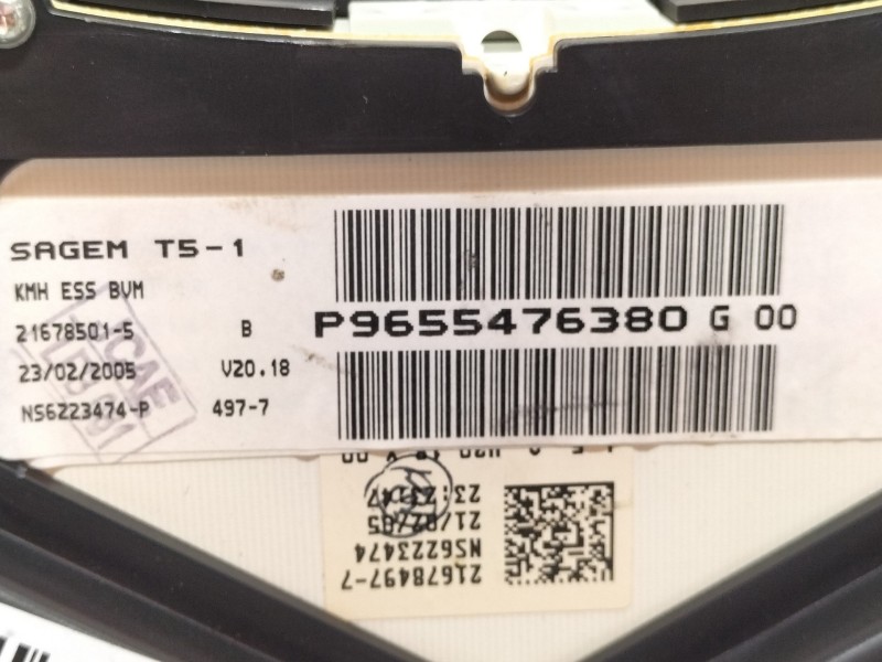 Recambio de cuadro instrumentos para peugeot 307 break / sw (s1) break xt referencia OEM IAM P9655476380 P9655476380G 