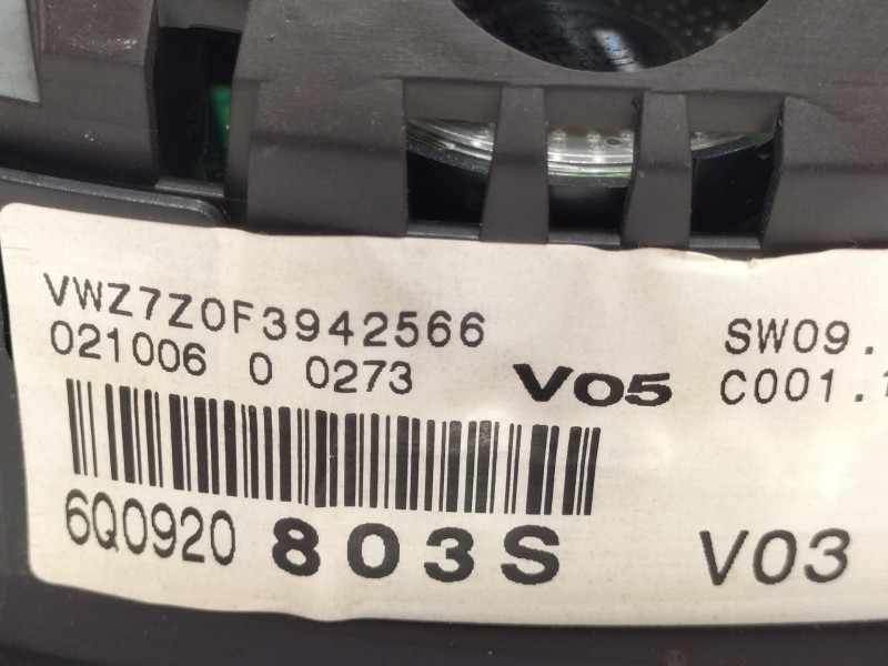 Recambio de cuadro instrumentos para volkswagen polo (9n3) advance referencia OEM IAM 6Q0920803S  