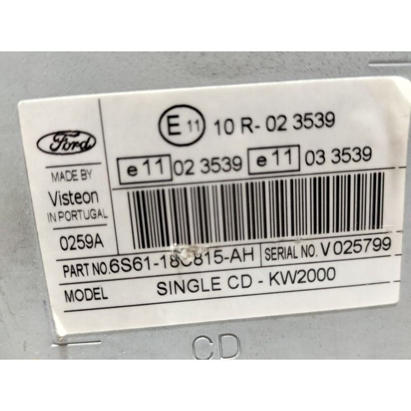 Recambio de sistema audio / radio cd para ford c-max (cb3) ghia referencia OEM IAM 6S6118C815AH  