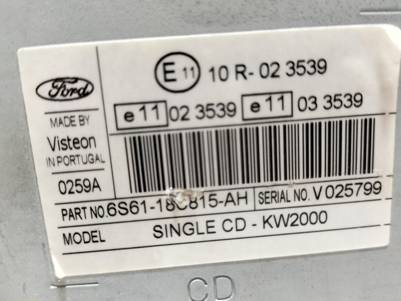 Recambio de sistema audio / radio cd para ford c-max (cb3) ghia referencia OEM IAM 6S6118C815AH  