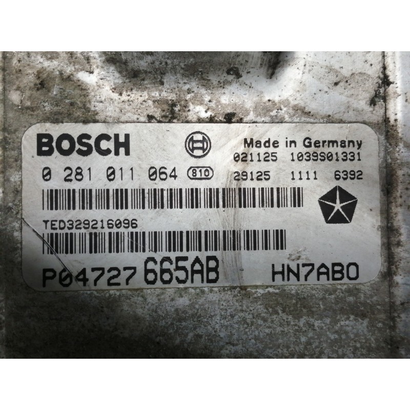 Recambio de centralita motor uce para chrysler voyager (rg) 2.5 crd cat referencia OEM IAM 0281011064 P04727665AB HN7AB0 1039S01