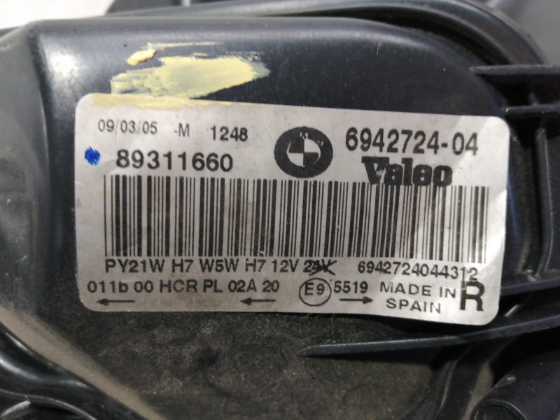 Recambio de faro derecho para bmw serie 3 touring (e91) 318i referencia OEM IAM 89311660 694272404 