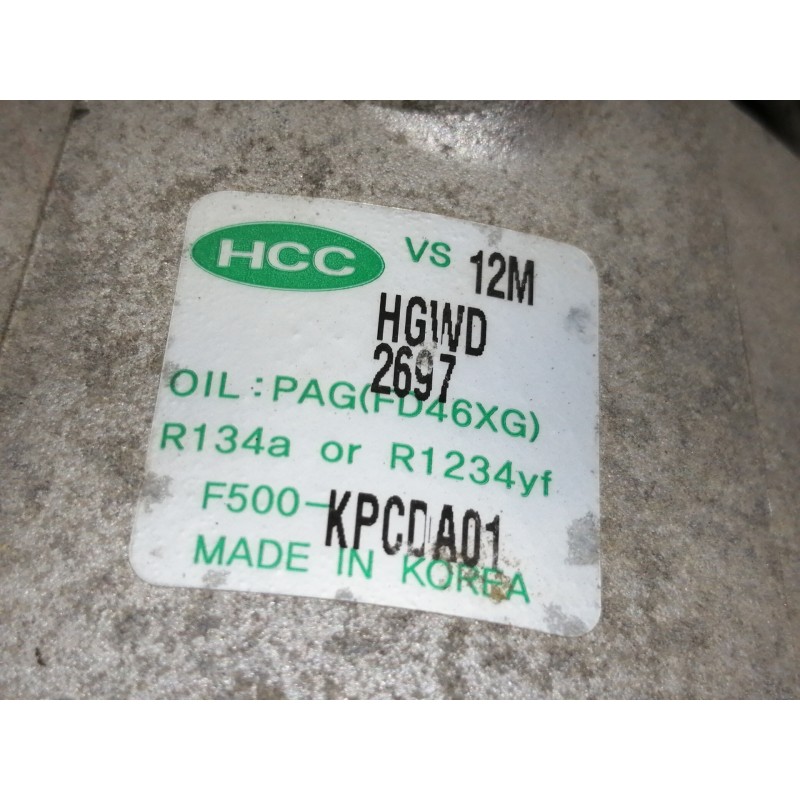 Recambio de compresor aire acondicionado para hyundai i20 style referencia OEM IAM F500KPCDA01 2697 VMS12 
