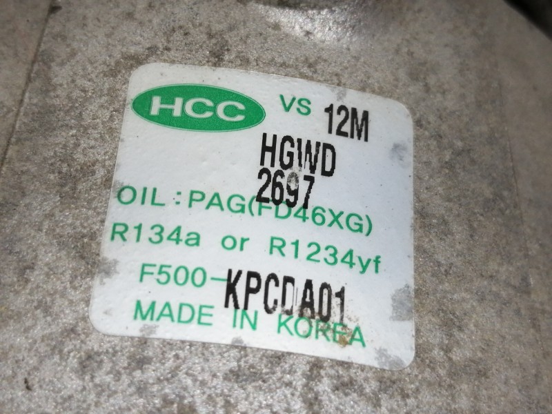 Recambio de compresor aire acondicionado para hyundai i20 style referencia OEM IAM F500KPCDA01 2697 VMS12 