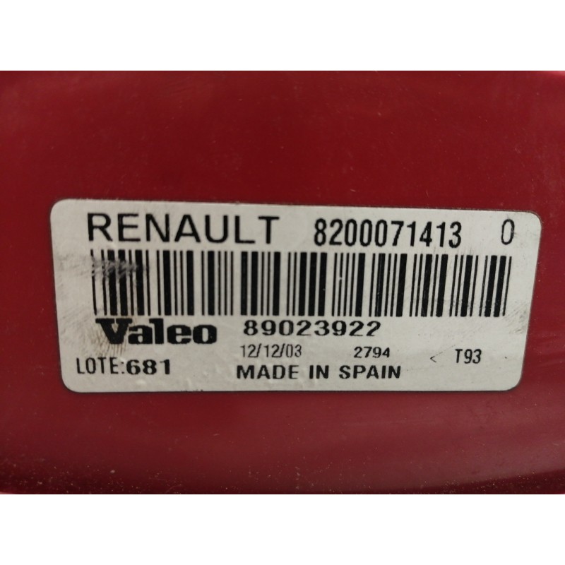Recambio de piloto trasero izquierdo para renault clio ii fase ii (b/cb0) authentique confort referencia OEM IAM 8200071413  