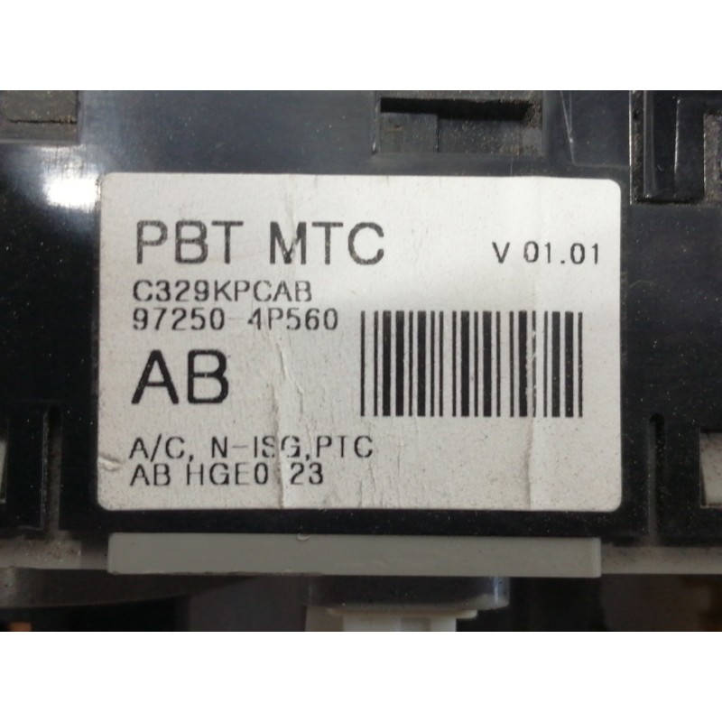Recambio de mando calefaccion / aire acondicionado para hyundai i20 style referencia OEM IAM 972504P560 C329KPCAB 972504PXXX